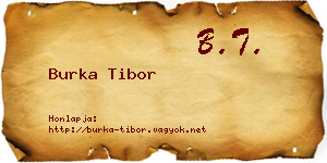 Burka Tibor névjegykártya